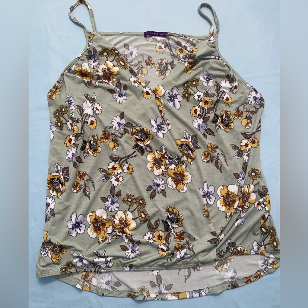 West Kei Floral Tank Top - Green and Yellow